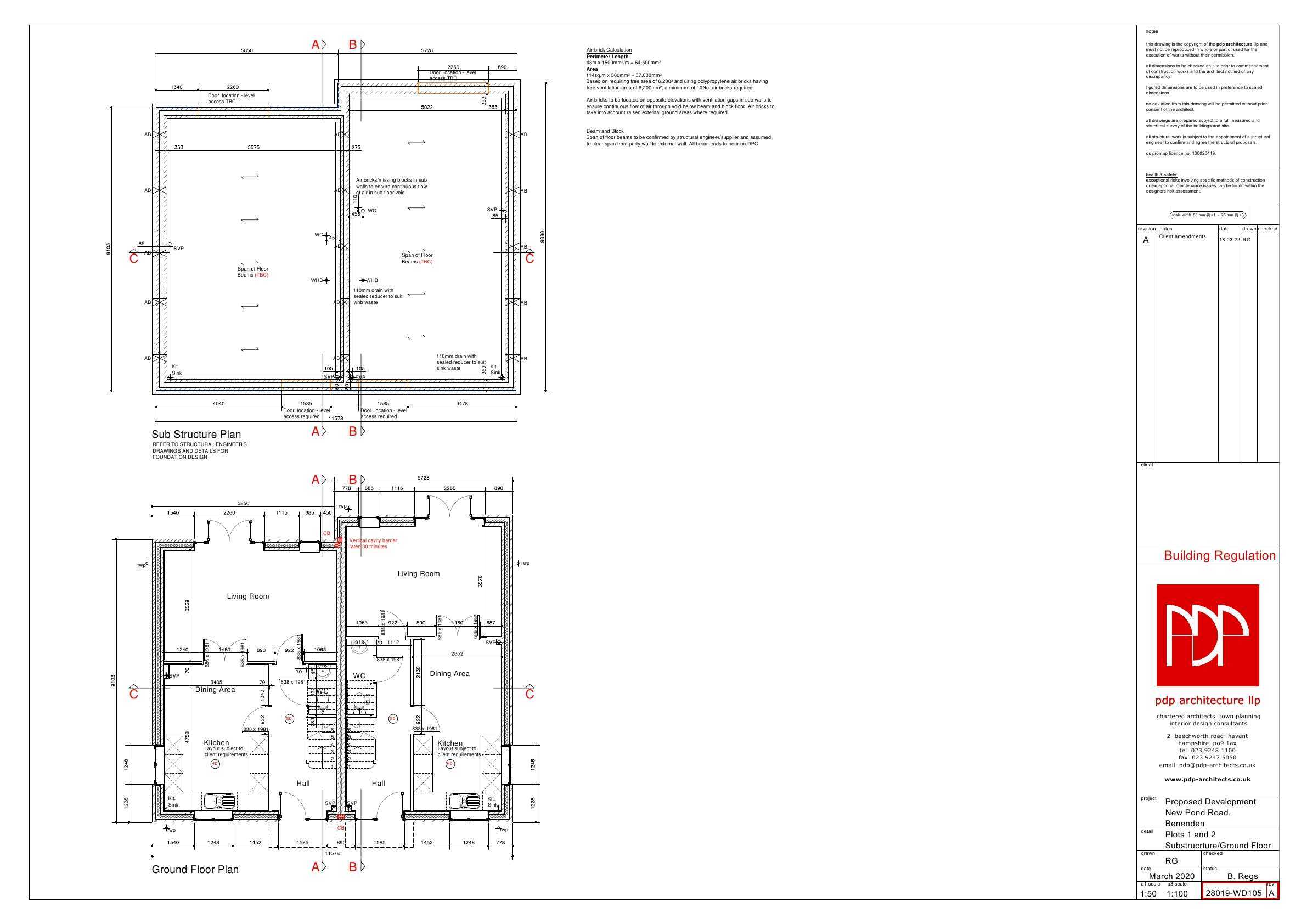 Plot 1 & 2 Ground Floor Layout